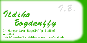 ildiko bogdanffy business card